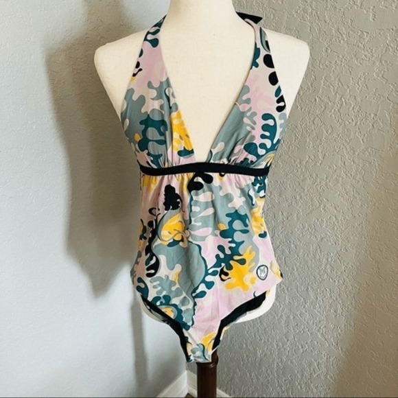 MISSONI Printed Halter One-Piece Swimsuit, Size 42 Euro (8‎ US) Multi Color, NWT - Picture 2 of 15